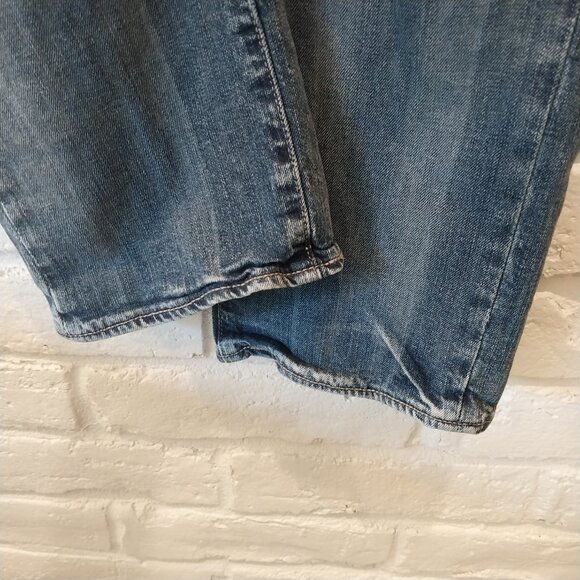 Levis 513 Jeans Mens 38x32 Blue Denim Whiskers Straight Leg Faded Stretch - Picture 12 of 12